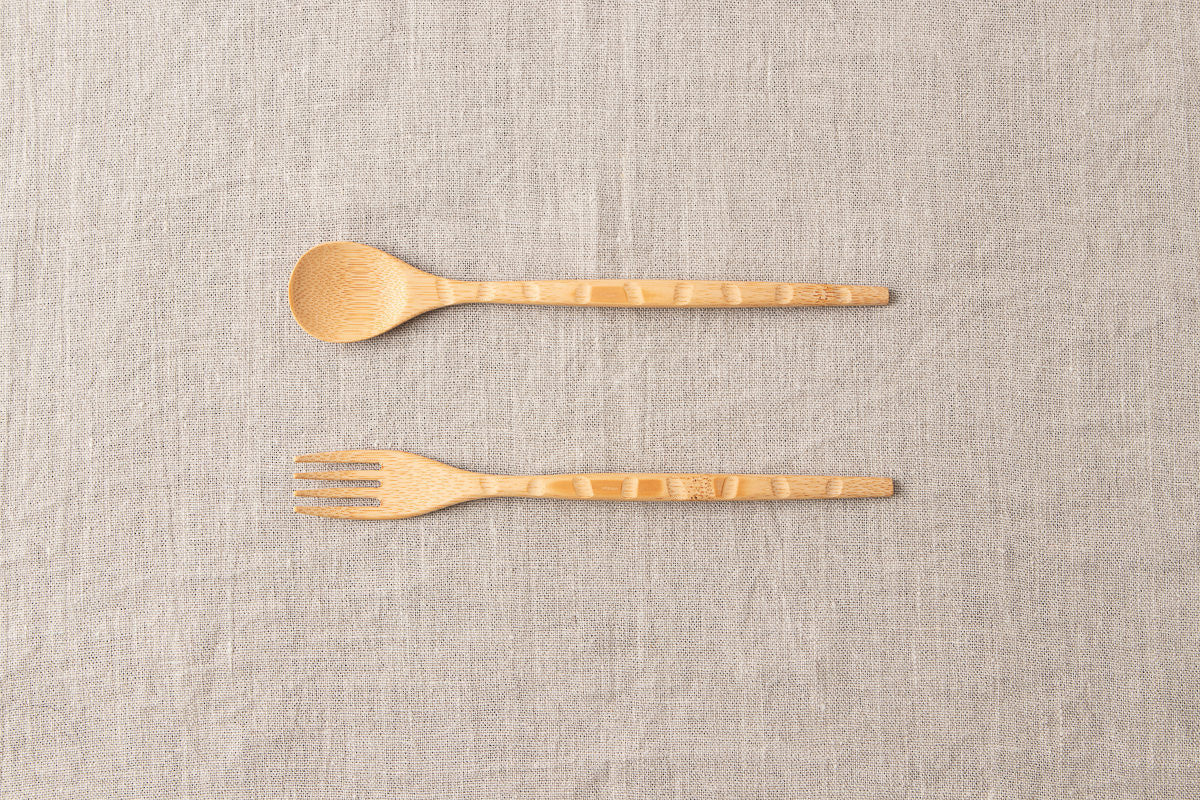 Spoon, Fork “Bumpy” / Smoked Bamboo / Kochi-JPN 321210