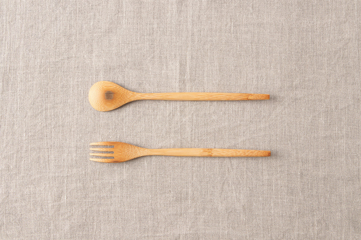 Spoon, Fork “Bumpy” / Smoked Bamboo / Kochi-JPN 321210