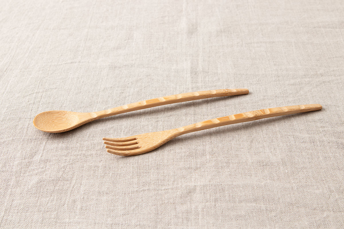 Spoon, Fork “Bumpy” / Smoked Bamboo / Kochi-JPN 321210