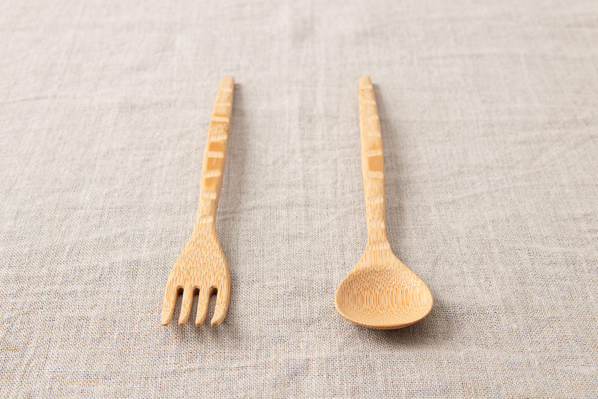 Spoon, Fork “Bumpy” / Smoked Bamboo / Kochi-JPN 321210