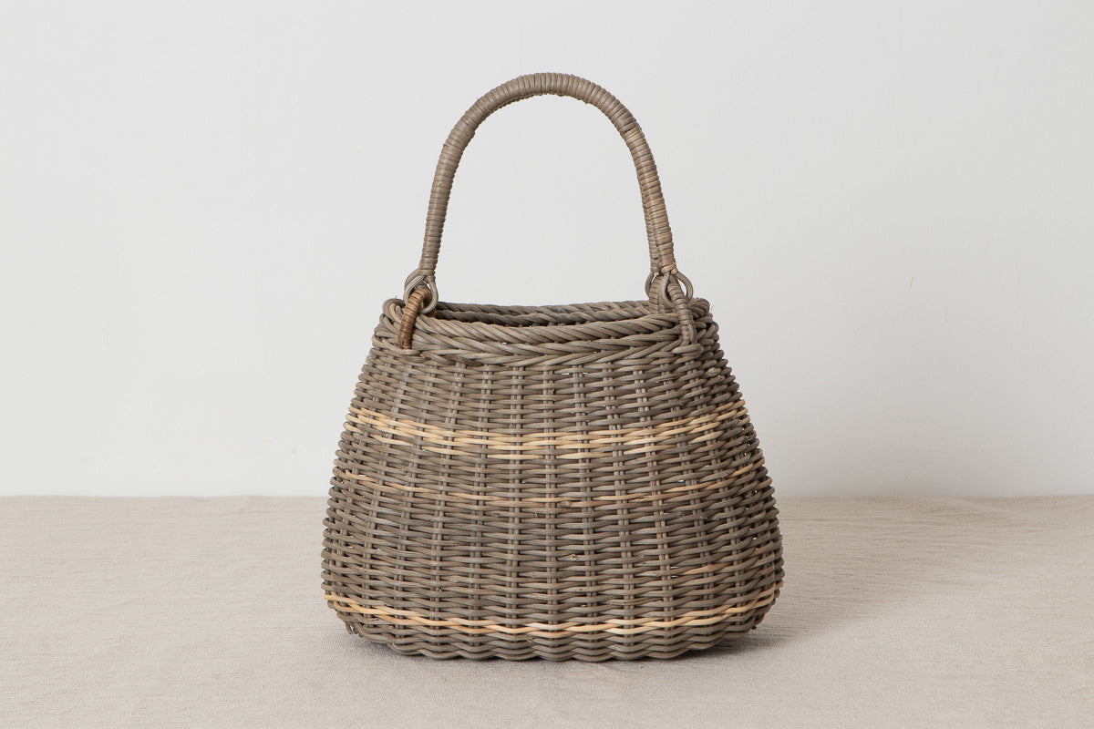 Hand bag “Plump” -close weave- S / Gray Akebi vine / Nagano-JPN 311247-1