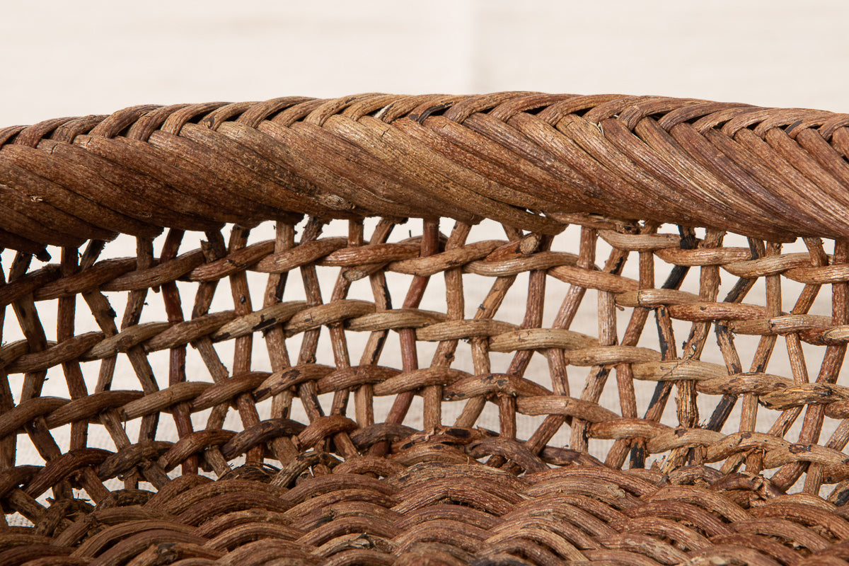 Round Serving Basket – Sukashi Weave / Akebi Vine / Nagano-JPN 311228-1