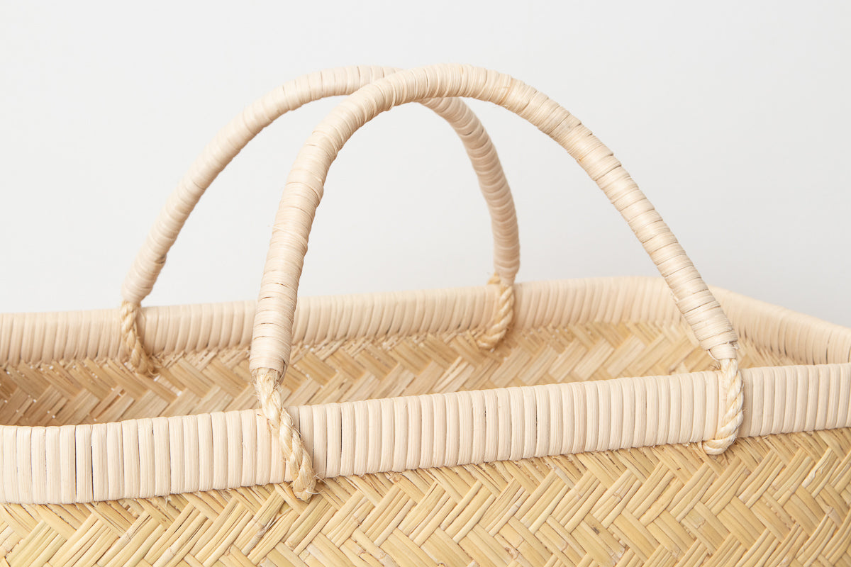 Market Basket with Rattan Handle M-Fine / Suzutake Bamboo / Iwate-JPN 450801-1