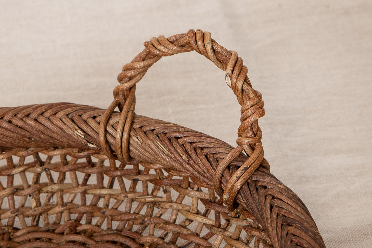 Round Serving Basket – Sukashi Weave / Akebi Vine / Nagano-JPN 311228-1