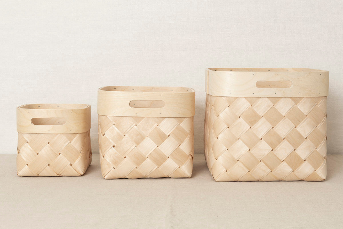 Organizing basket “Square” S, M ,L 3sizes / Birch / EST 140607