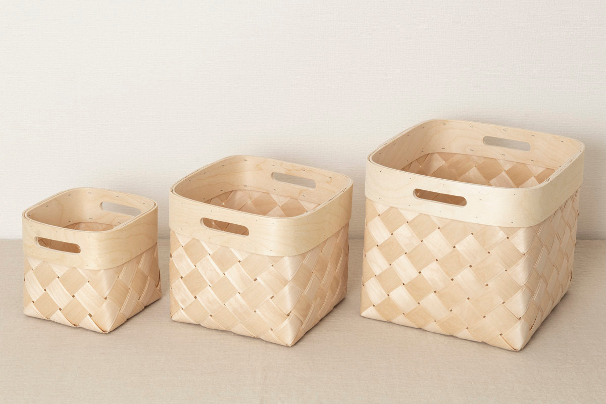 Organizing basket “Square” S, M ,L 3sizes / Birch / EST 140607