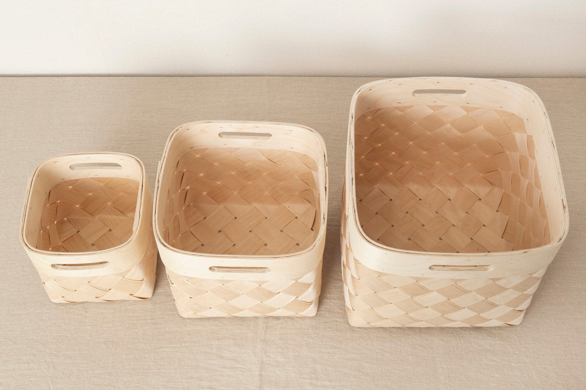 Organizing basket “Square” S, M ,L 3sizes / Birch / EST 140607