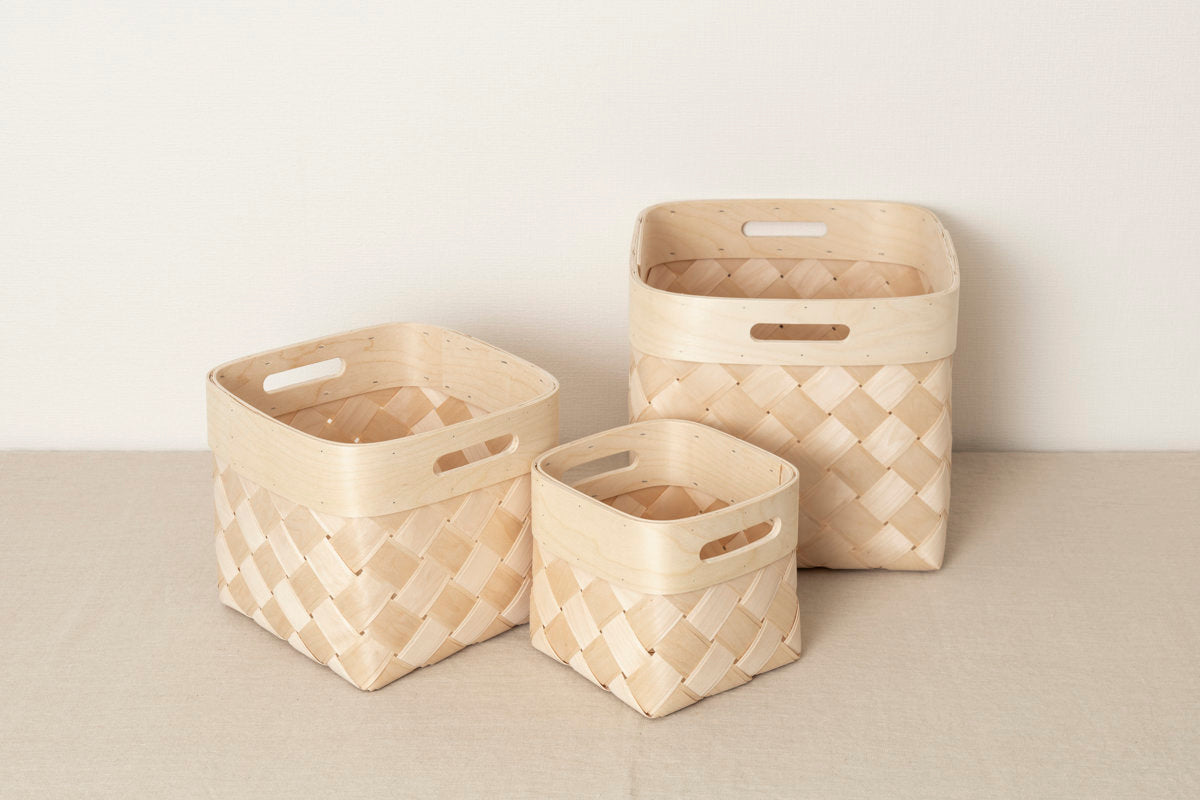 Organizing basket “Square” S, M ,L 3sizes / Birch / EST 140607