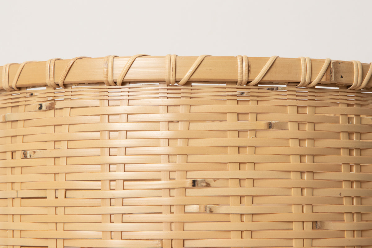 Cylindrical Waste Basket / White Bamboo / Ehime-JPN 520206-1