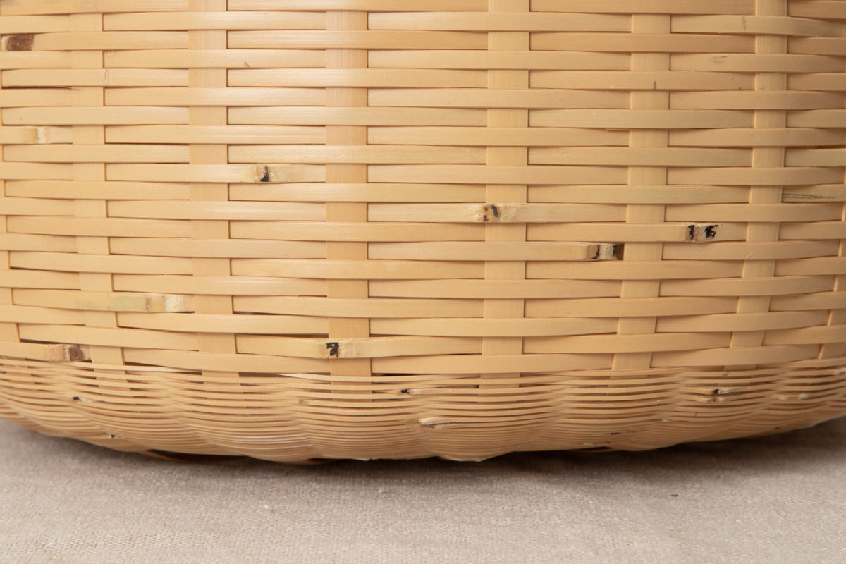 Cylindrical Waste Basket / White Bamboo / Ehime-JPN 520206-1