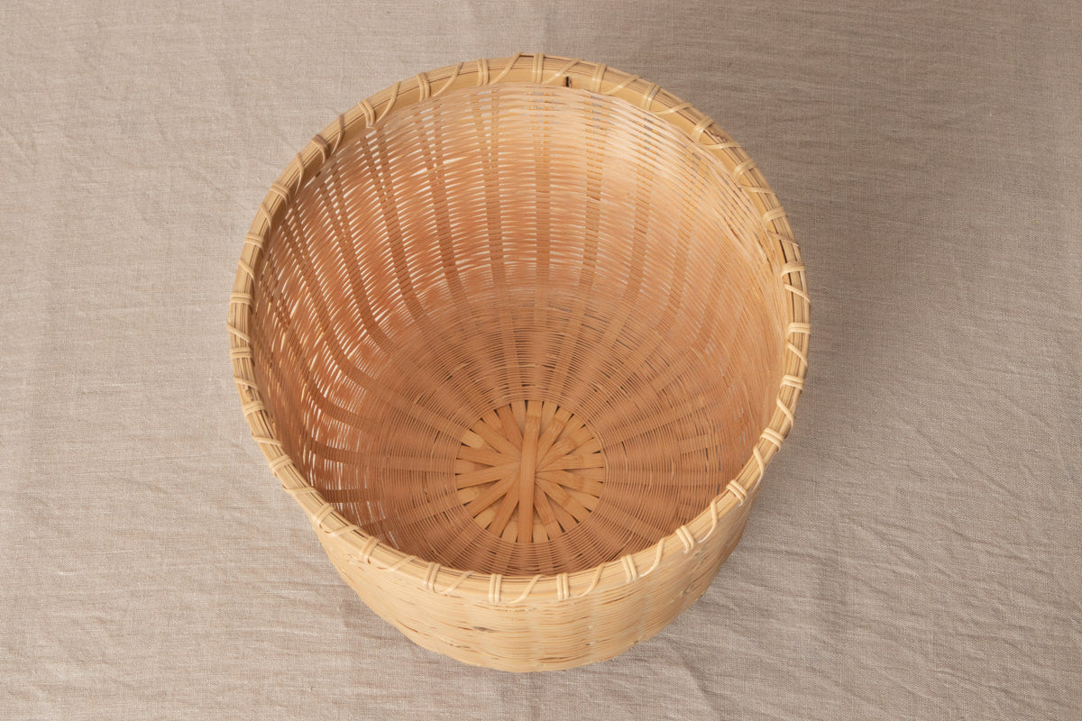 Cylindrical Waste Basket / White Bamboo / Ehime-JPN 520206-1