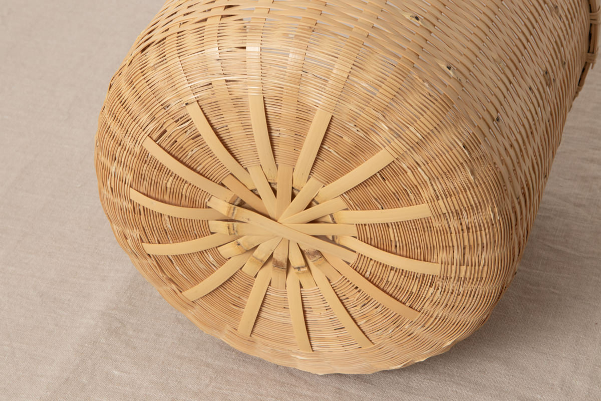 Cylindrical Waste Basket / White Bamboo / Ehime-JPN 520206-1