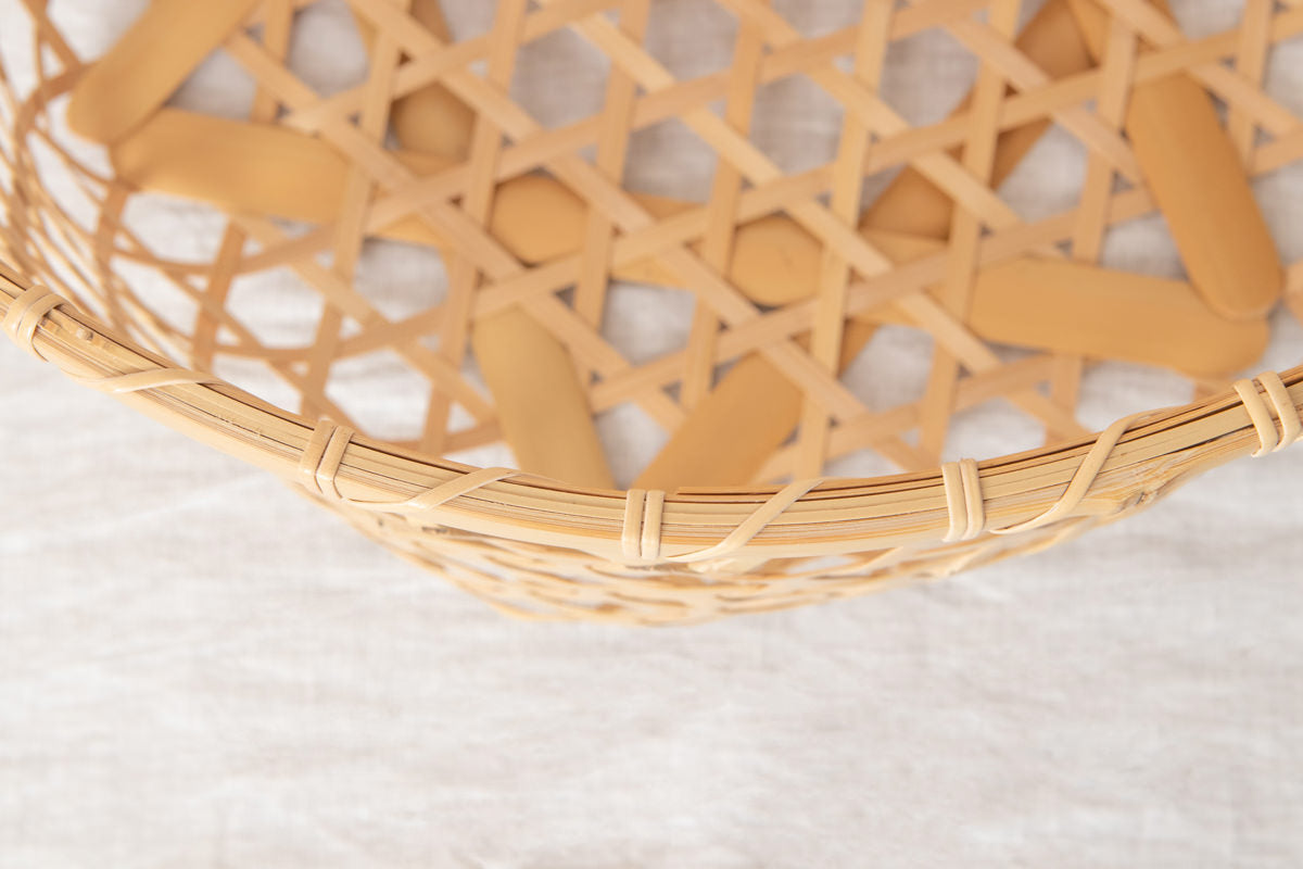 Laundry basket / White bamboo / Kagawa-JPN 250701-1