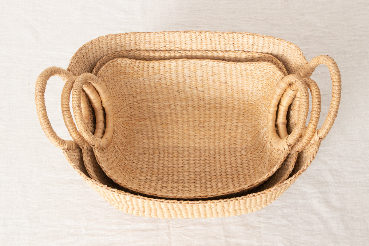 Organizing basket -Ring handle- S, M, L / Water hyacinth / THA 3115203