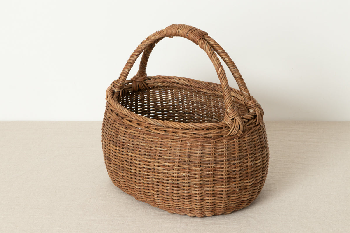 2 handle basket / Brown Akebi vine / Nagano-JPN 311250-1