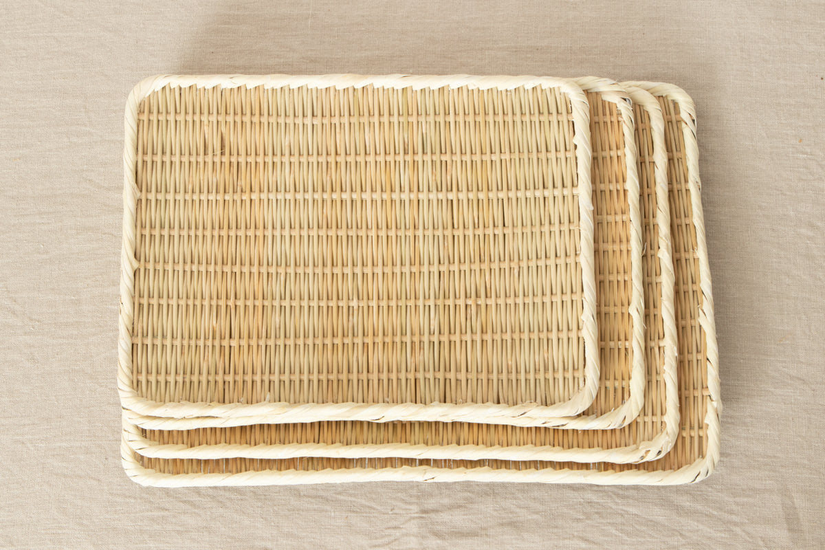 Rectangle plate "Kaku-Bon" larger 4sizes / Bamboo / Nīgata-JPN 650114