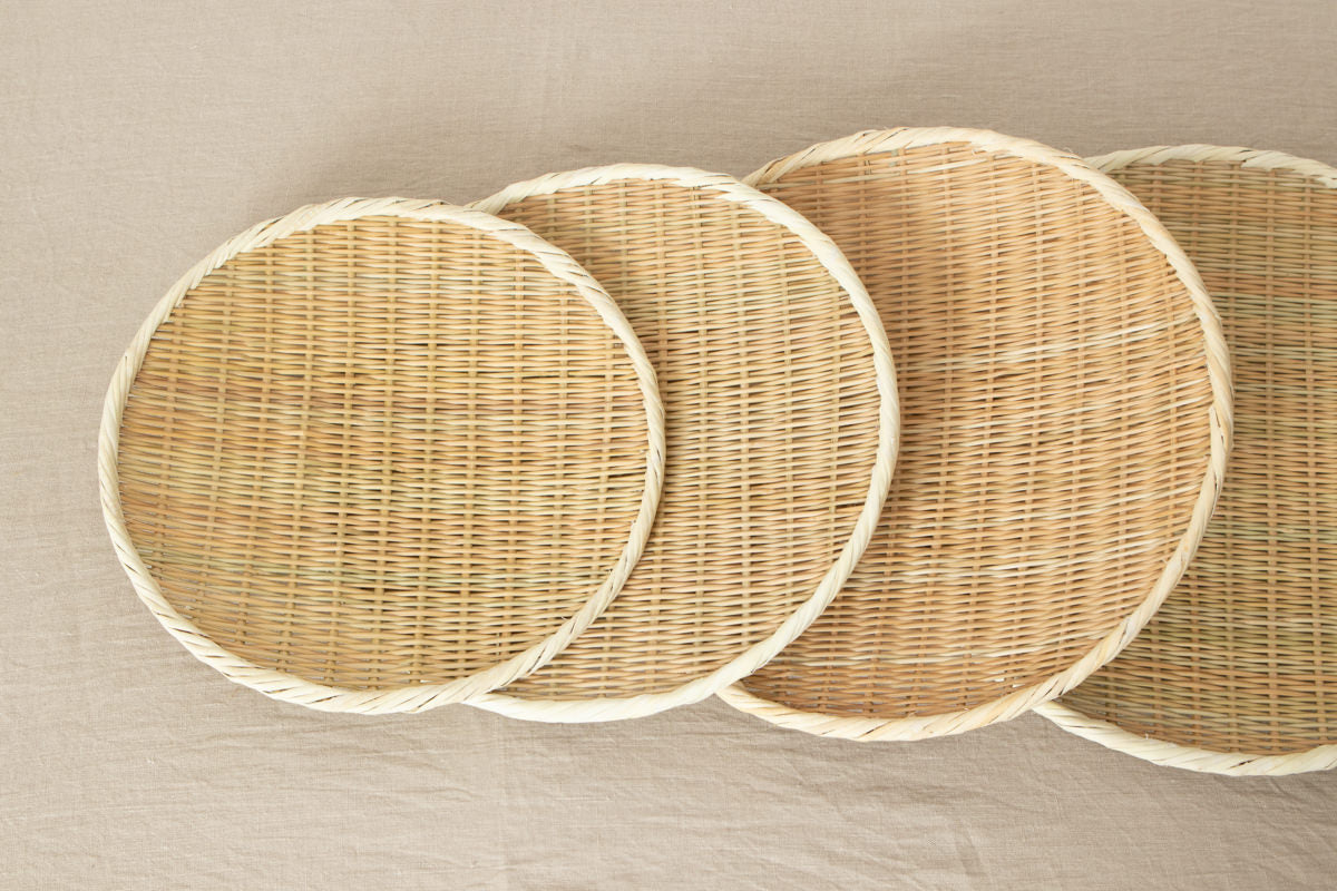 Round plate "Maru-Bon" larger 4sizes / Bamboo / Nīgata-JPN 650113
