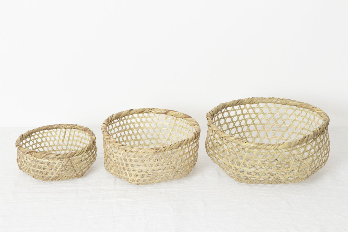 Vegetable washing basket S, M ,L / Shino bamboo / Miyagi-JPN 330103