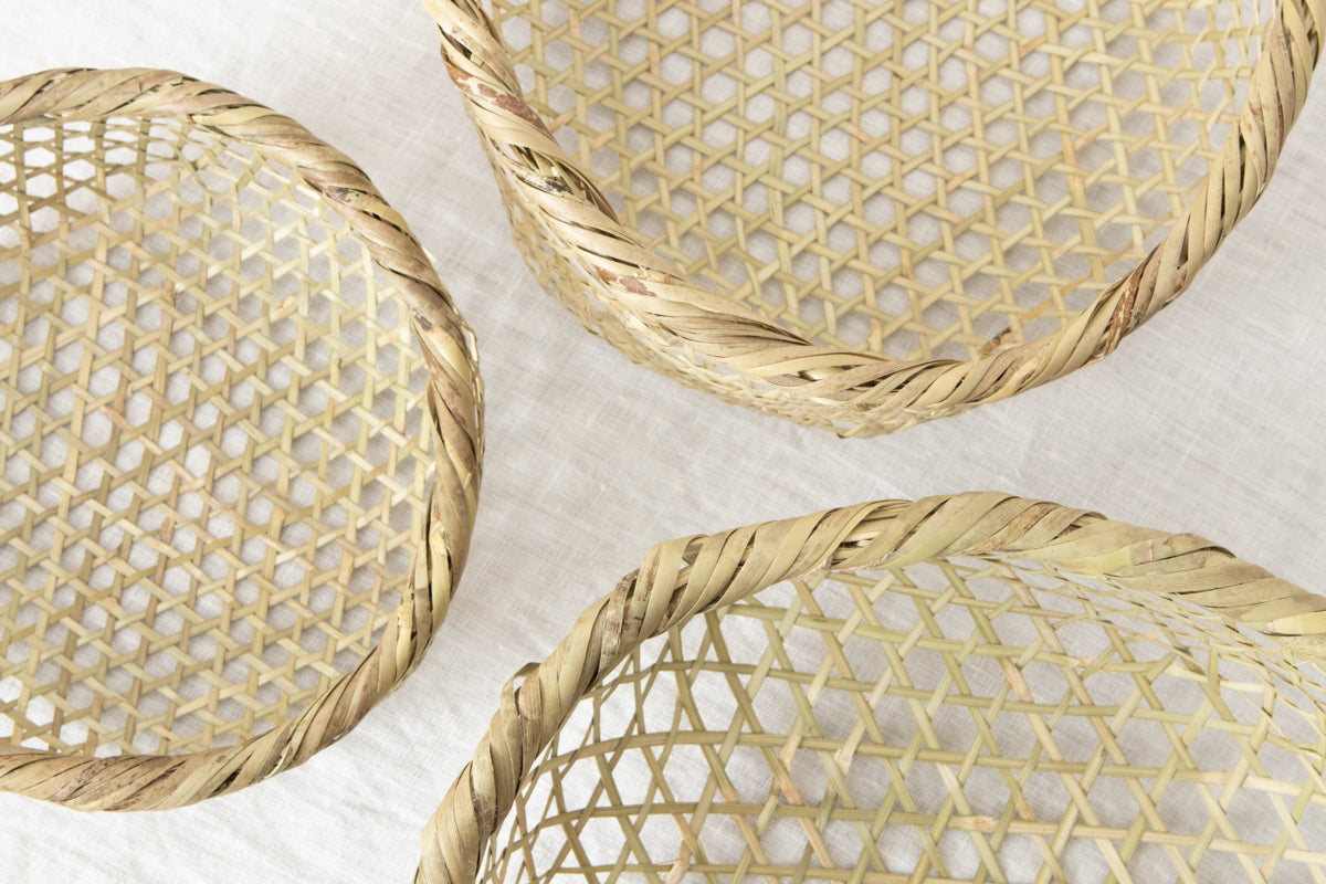 Vegetable washing basket S, M ,L / Shino bamboo / Miyagi-JPN 330103