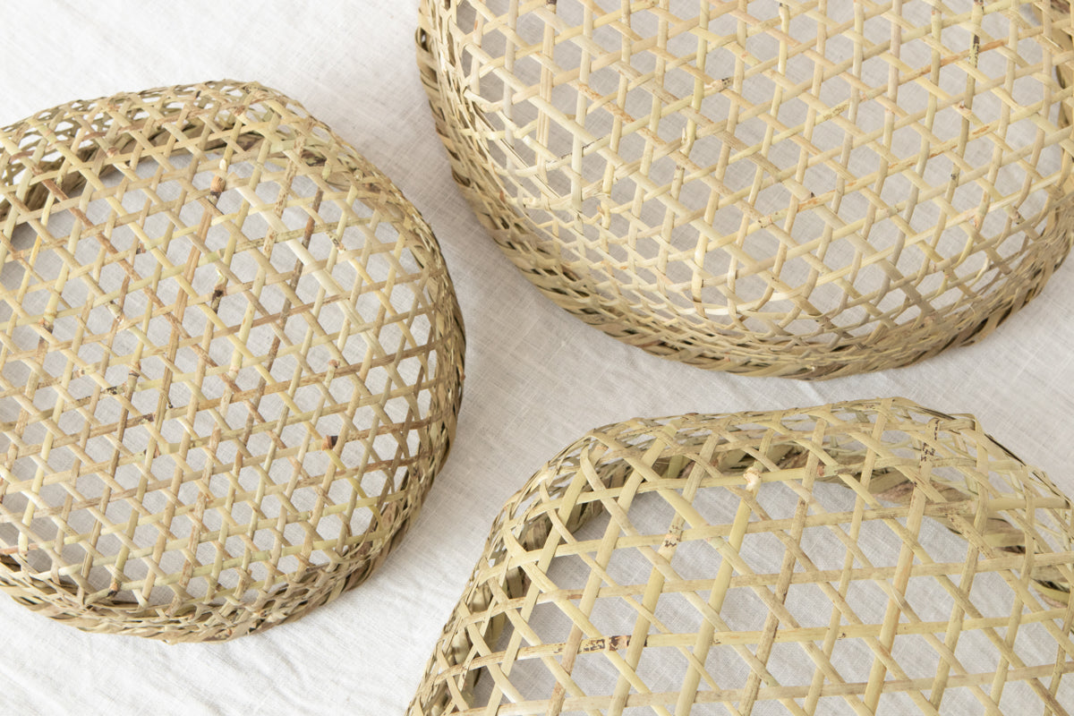 Vegetable washing basket S, M ,L / Shino bamboo / Miyagi-JPN 330103