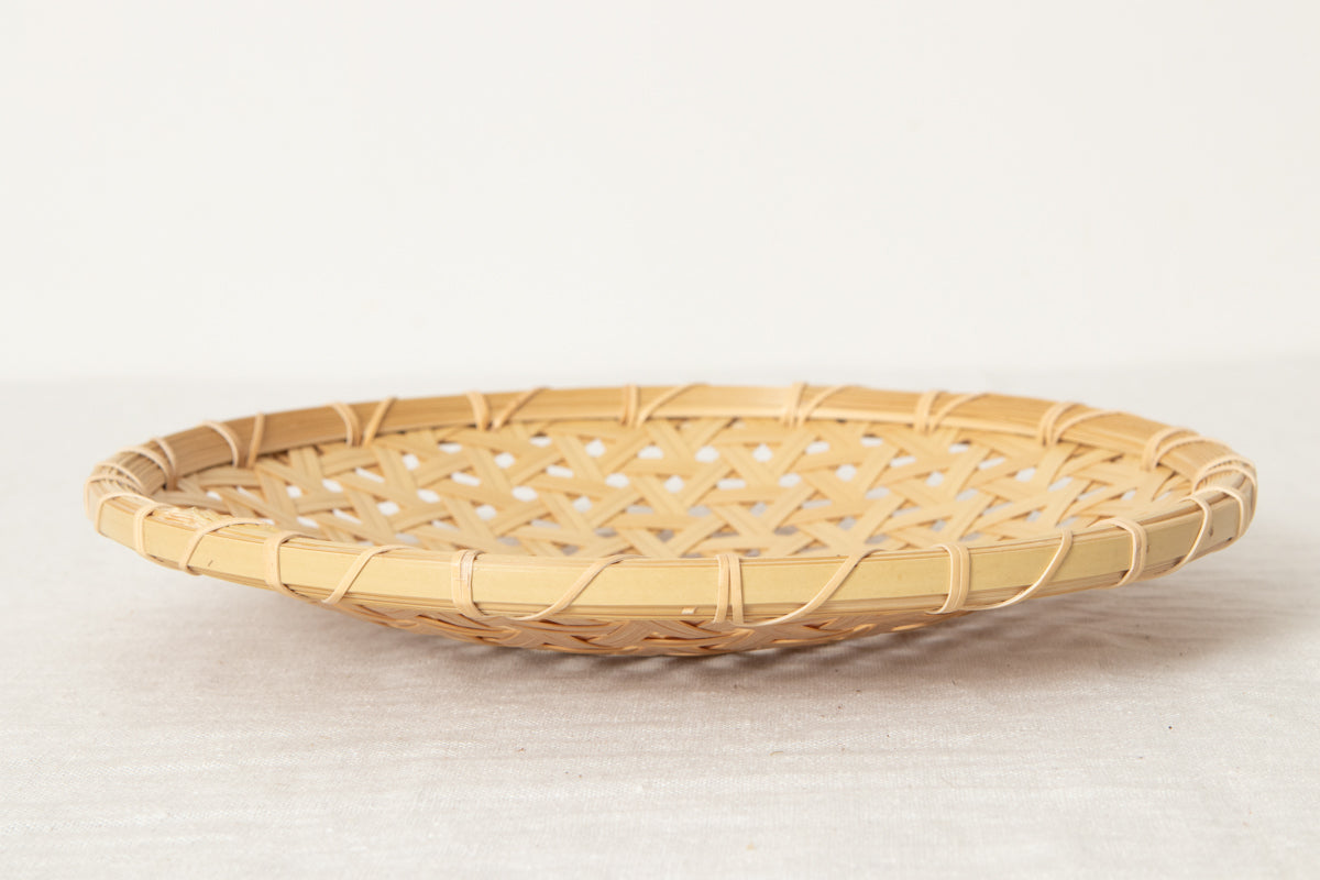 Flat Basket Tray "Kikkō Weave" / Madake Bamboo / Tottori-JPN 320713-1