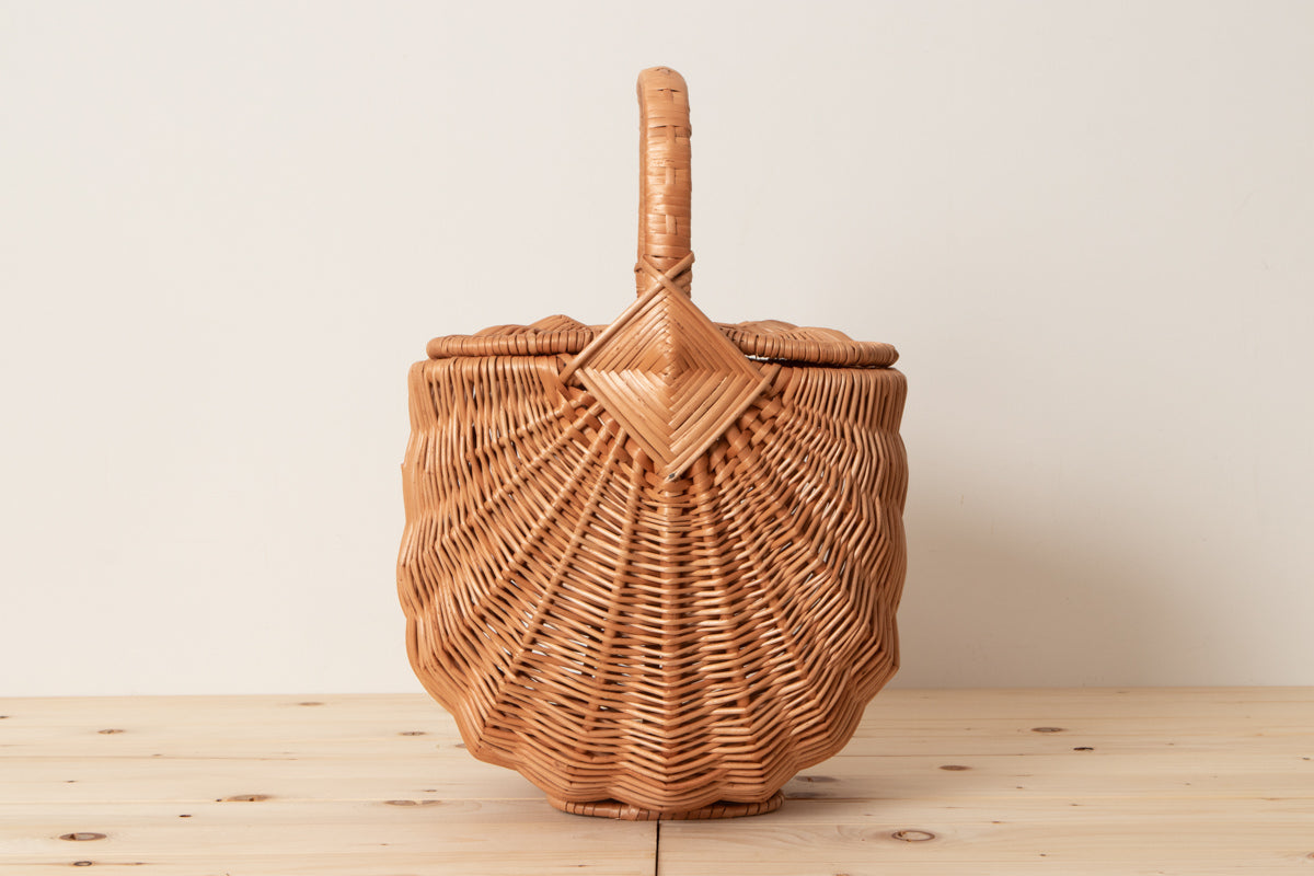 Stand basket with lid / Willow / POL 340218-1