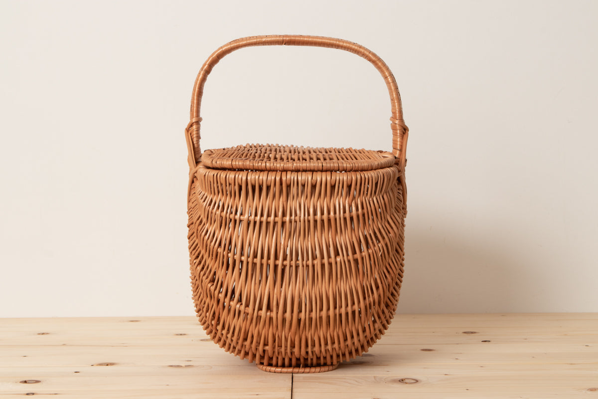 Stand basket with lid / Willow / POL 340218-1