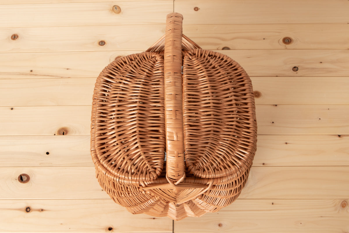Stand basket with lid / Willow / POL 340218-1