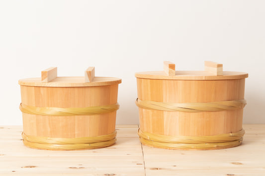 Shallow Pickling Tub with Pressing Lid / Sawara Cypress / Nagano-JPN 811111