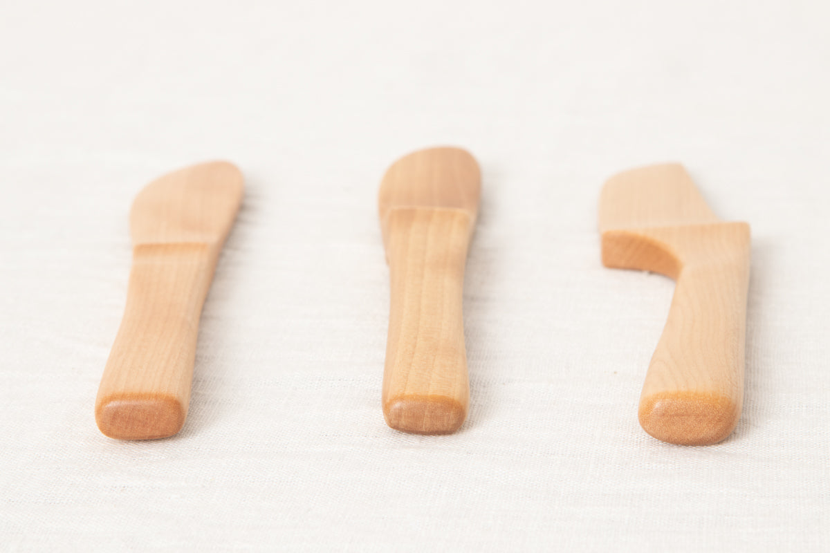 Spreader knife “Dimple”, “Step”, “Crank” / Japanese cherry birch / Ōita-JPN 211143