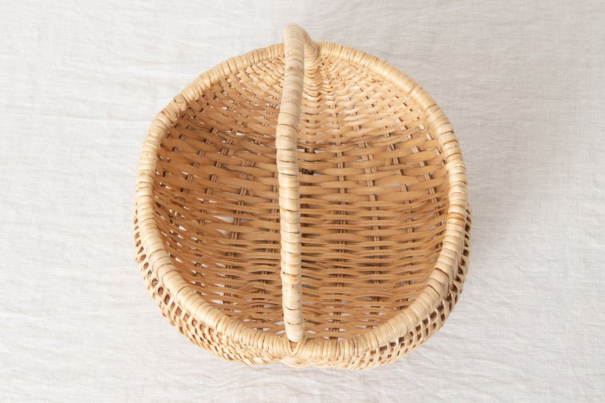 Round Basket with Handle / Pine Root / POL 340222-1