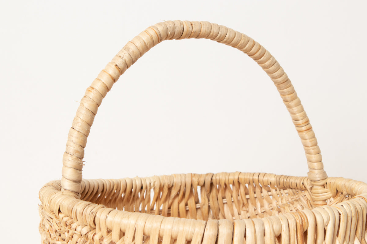 Round Basket with Handle / Pine Root / POL 340222-1