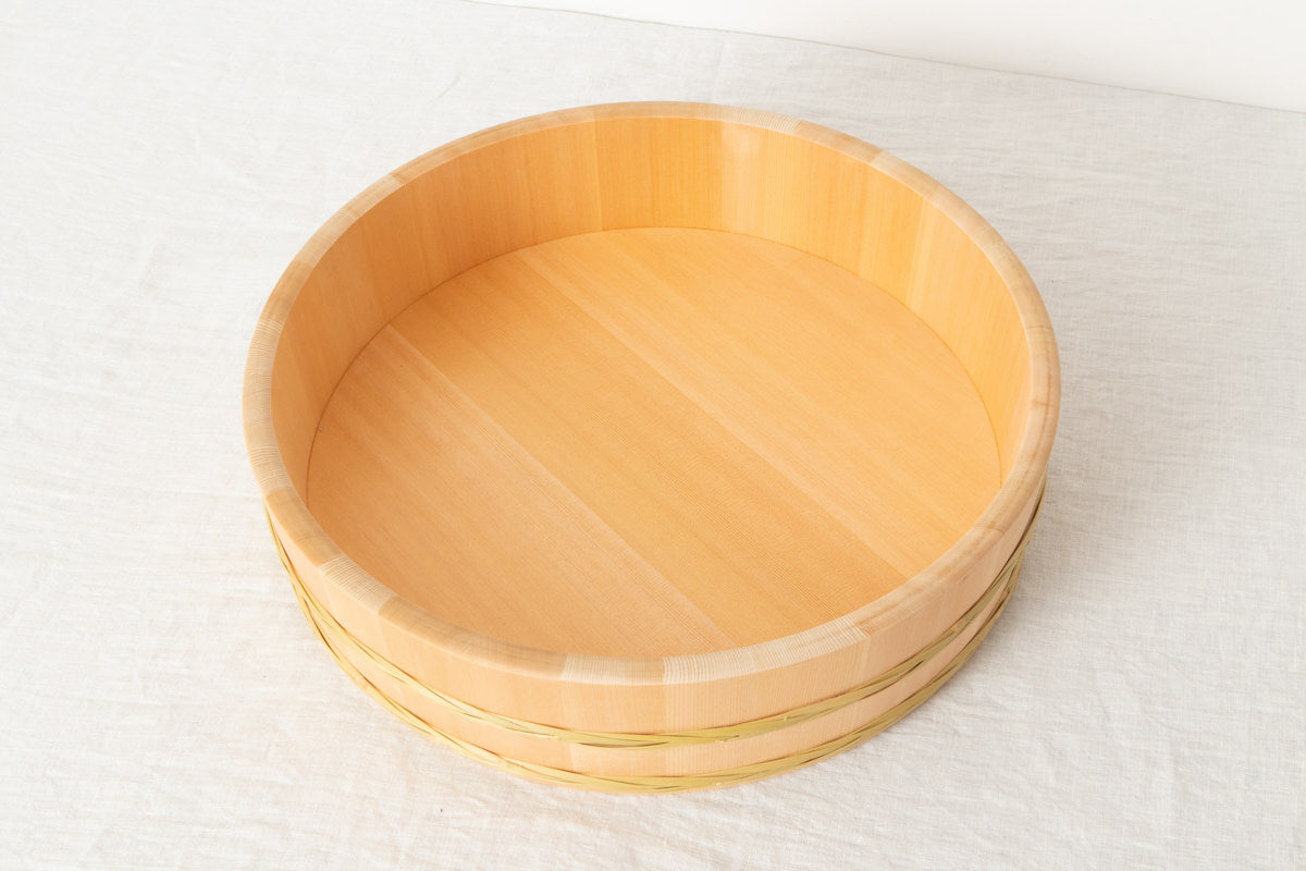 Sushi tub(Bamboo hoop) 39cm, 42cm, 45cm larger 3sizes / Sawara cypress / Nagano-JPN 811105