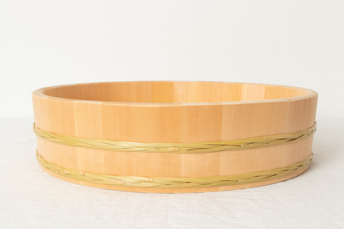 Sushi tub(Bamboo hoop) 39cm, 42cm, 45cm larger 3sizes / Sawara cypress / Nagano-JPN 811105