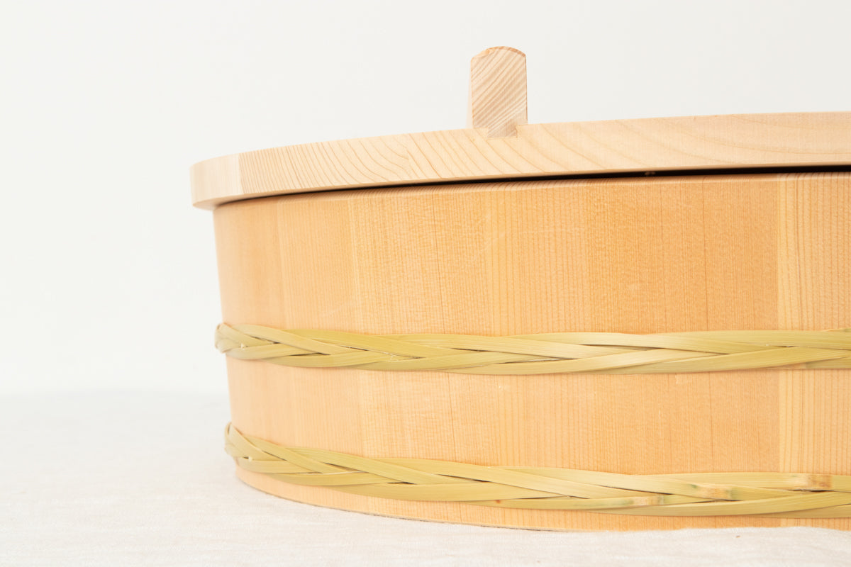 Sushi tub(Bamboo hoop) 39cm, 42cm, 45cm larger 3sizes / Sawara cypress / Nagano-JPN 811105