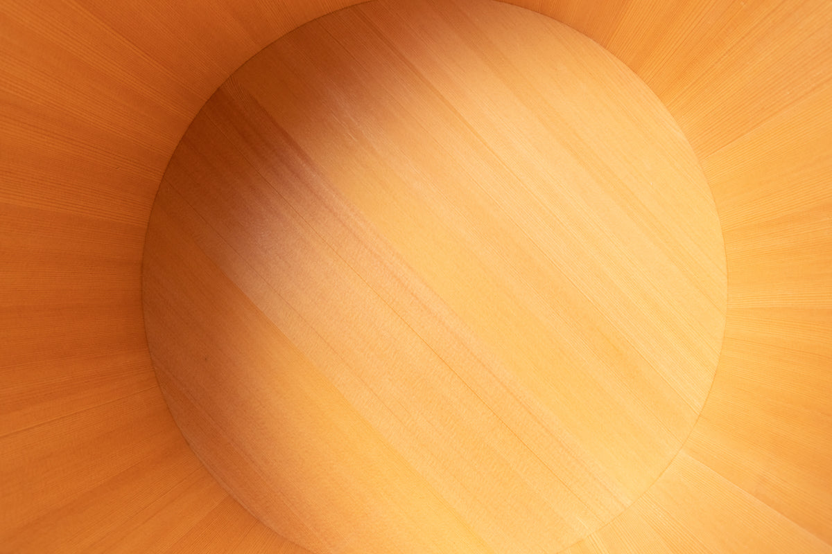Cooked rice container(Bamboo hoop) "Ohitsu" 18cm, 21cm, 24cm, 27cm 4sizes / Sawara cypress / Nagano-JPN 811116