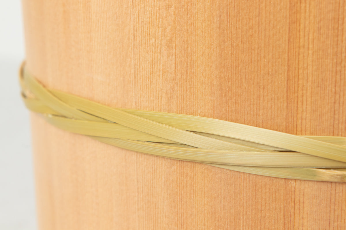 Cooked rice container(Bamboo hoop) "Ohitsu" 18cm, 21cm, 24cm, 27cm 4sizes / Sawara cypress / Nagano-JPN 811116