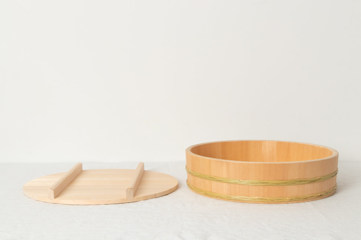 Sushi tub(Bamboo hoop) 39cm, 42cm, 45cm larger 3sizes / Sawara cypress / Nagano-JPN 811105