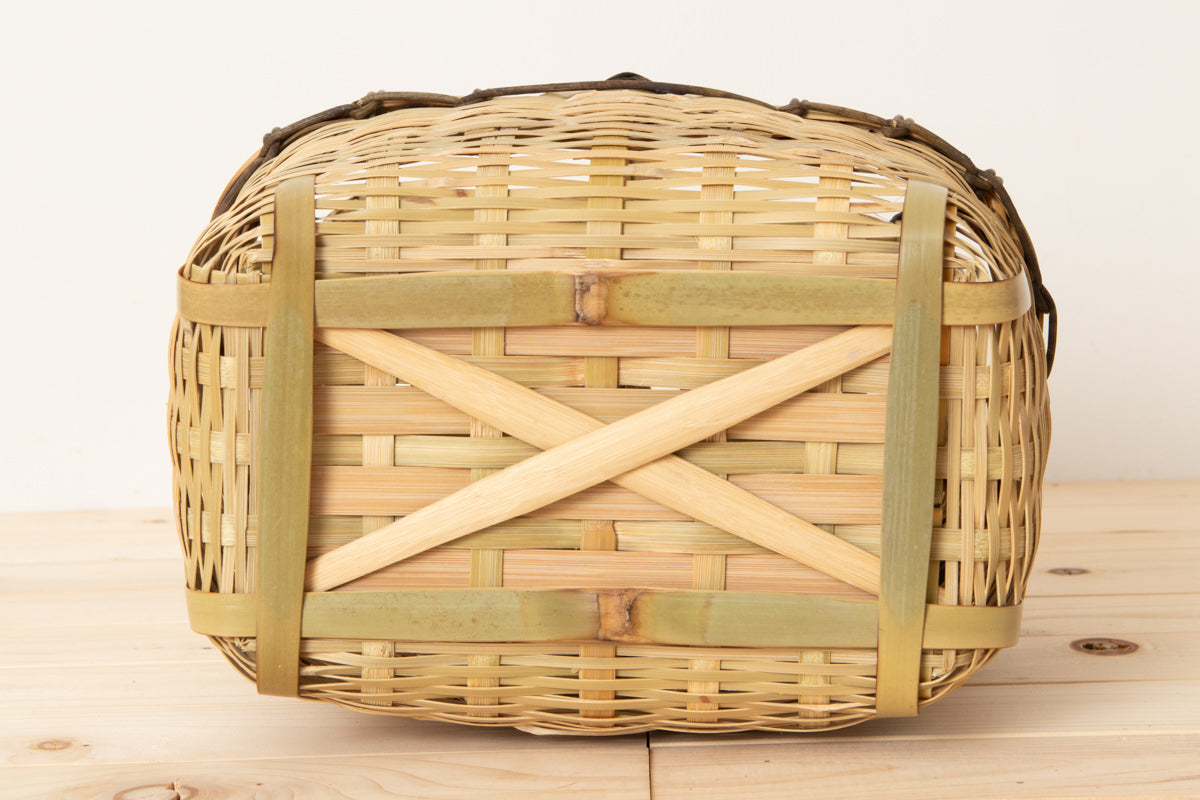 Lunch Basket with Lid Small / Green Madake Bamboo / Oita-JPN 220633-1