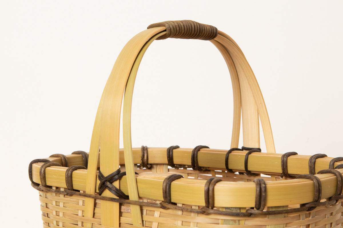 Lunch Basket with Lid Small / Green Madake Bamboo / Oita-JPN 220633-1