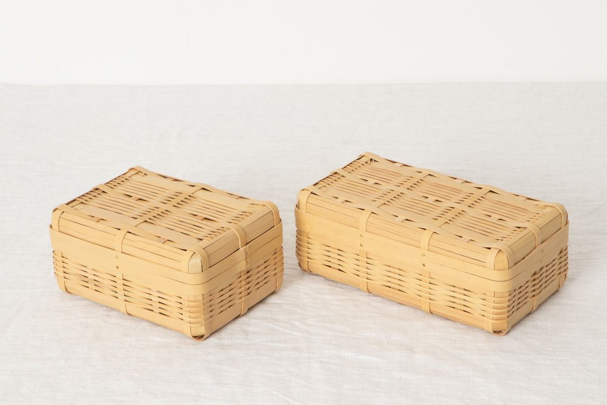 Small lunch box S, S-long / White bamboo / Kagoshima-JPN 321106