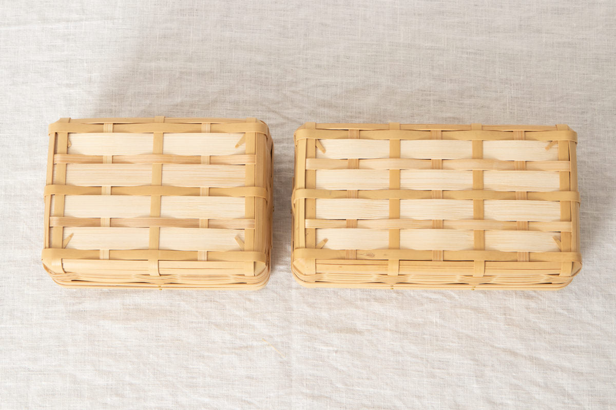 Small lunch box S, S-long / White bamboo / Kagoshima-JPN 321106