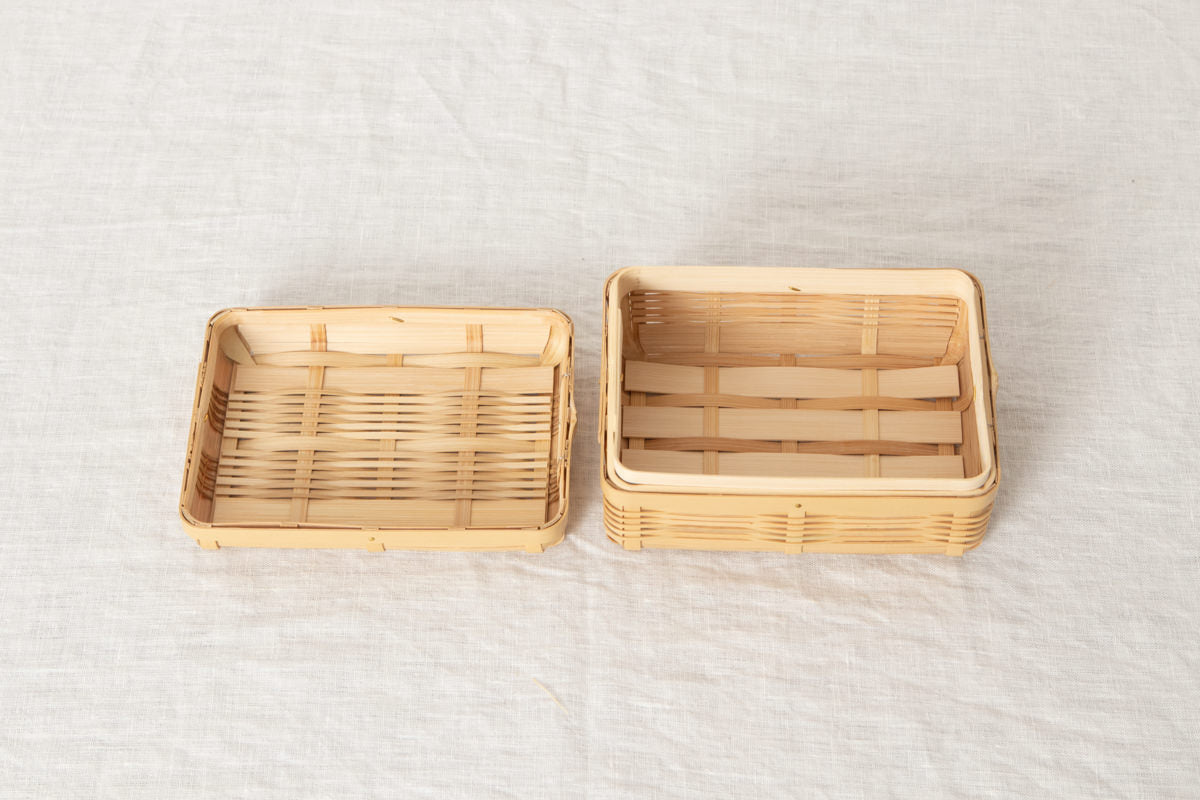 Small lunch box S, S-long / White bamboo / Kagoshima-JPN 321106