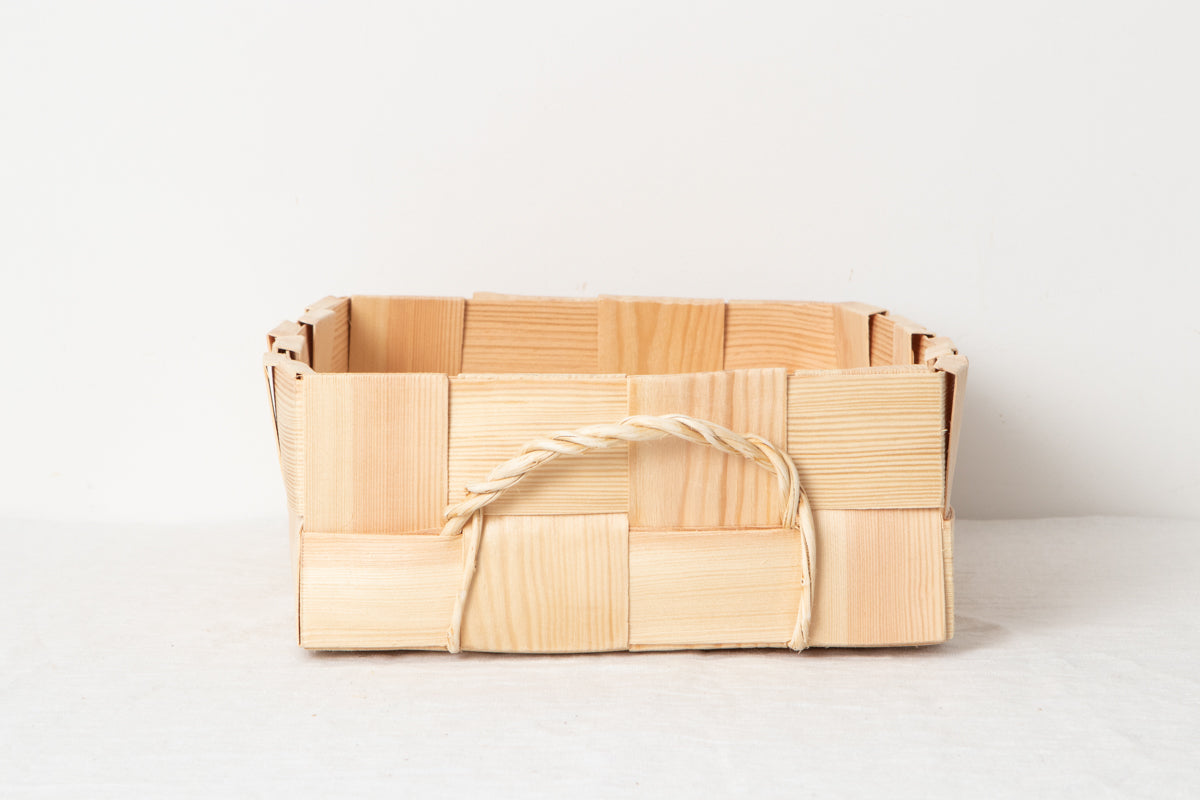 Organizing basket with handle “Rectangle” / Pine / EST 330735-1
