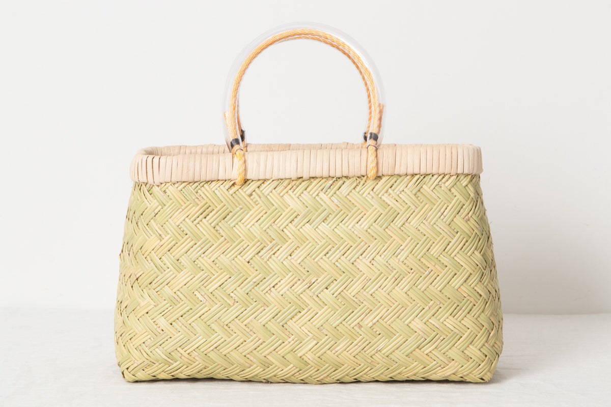 Shopping basket S -vinyl handle- / Suzu bamboo / Iwate-JPN 210111-1