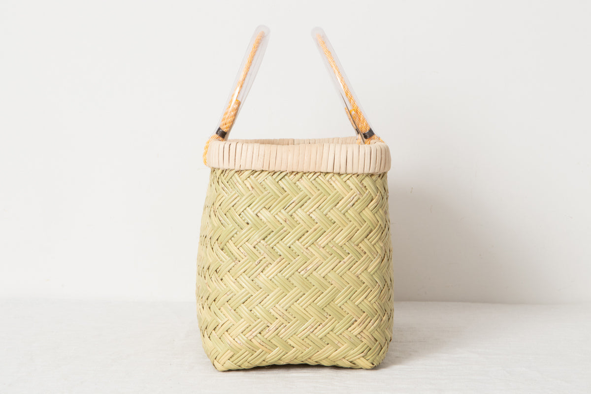 Shopping basket S -vinyl handle- / Suzu bamboo / Iwate-JPN 210111-1