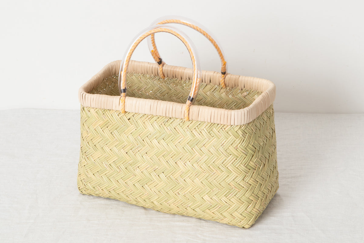Shopping basket S -vinyl handle- / Suzu bamboo / Iwate-JPN 210111-1