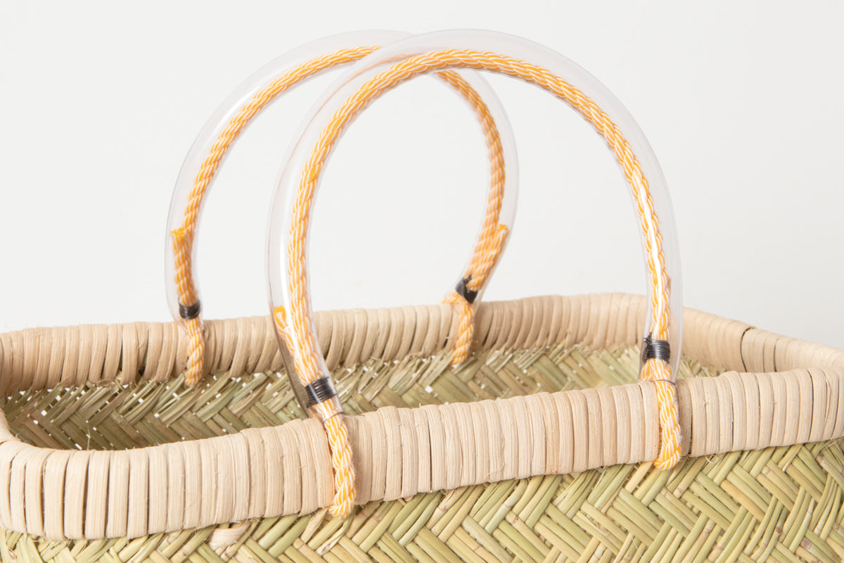 Shopping basket S -vinyl handle- / Suzu bamboo / Iwate-JPN 210111-1