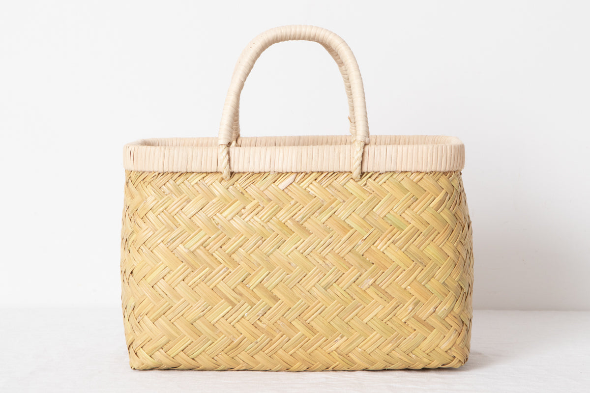 Shopping basket S -rattan handle- / Suzu bamboo / Iwate-JPN 450816-1
