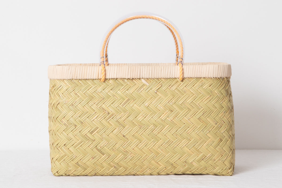 Shopping basket M -vinyl handle- / Suzu bamboo / Iwate-JPN 450810-1